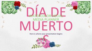 Планировщик социальных сетей Dia de Muertos с акварелью