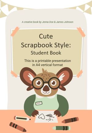 Niedlicher Scrapbook-Stil: Studentenbuch