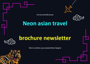 Folleto informativo sobre viajes asiáticos de neón