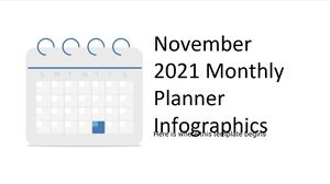 Инфографика ежемесячного планировщика на ноябрь 2021 года