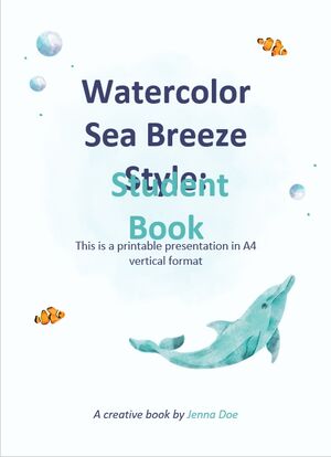 Aquarell-Meeresbrise-Stil: Studentenbuch