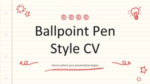 Ballpoint Pen Style CV