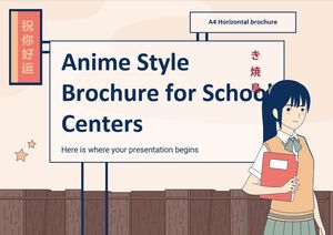 Broschüre im Anime-Stil für Schulzentren