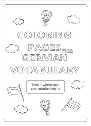 Páginas para colorir para vocabulário alemão