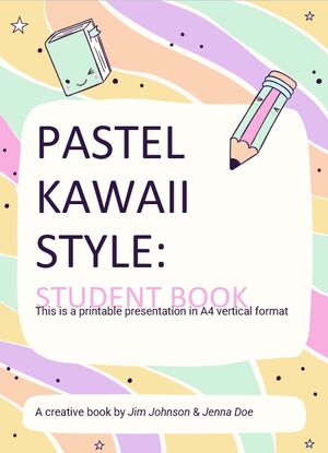 Pastell-Kawaii-Stil: Schülerbuch