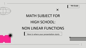 高中數學科目 - 九年級：非線性函數