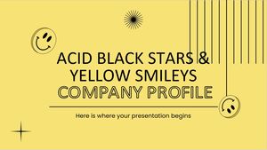 Perfil da empresa com estrelas negras ácidas e smileys amarelos