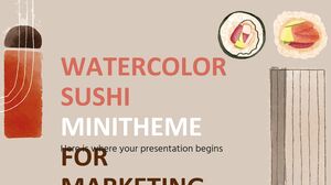 Minithème Sushi Aquarelle pour le marketing