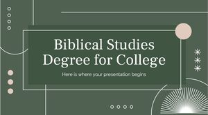 Üniversite için İncil Çalışmaları Derecesi