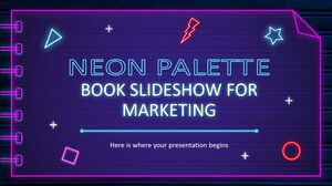 Apresentação de slides do livro Neon Palette para marketing