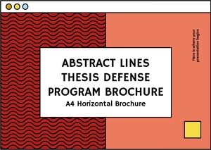Abstract Lines Thesis Defense Program Brochure