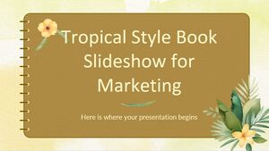 Presentación de diapositivas de libros de estilo tropical para marketing