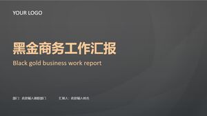 Modelo de PowerPoint de relatório de trabalho de estilo empresarial de ouro preto sofisticado