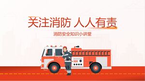 Modèle PowerPoint de formation aux connaissances en matière de sécurité incendie de style illustration orange