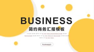 Download the business report PPT template with a simple yellow dot background