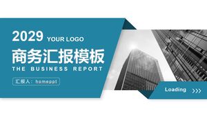 Free Download of Blue General Business Report PPT Template for Office Building Background