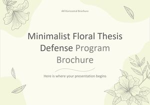 Brochure du programme de soutenance de thèse florale minimaliste