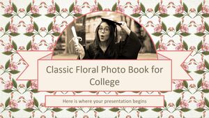 Libro de fotos floral clásico para la universidad
