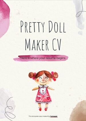 CV de jolie créatrice de poupées