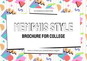 Broschüre im Memphis-Stil für das College