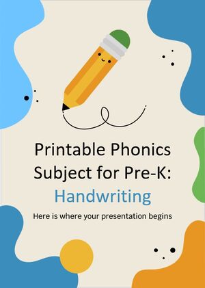 Printable Phonics Subject for Pre-K: Handwriting