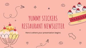 Boletim informativo do restaurante Yummy Stickers