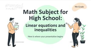 مادة الرياضيات للمدرسة الثانوية - الصف التاسع: المعادلات الخطية والمتباينات