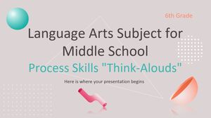 Materia de artes del lenguaje para las habilidades de proceso de la escuela secundaria "Pensar en voz alta"
