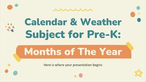 Calendrier et sujet météo pour la maternelle : mois de l'année