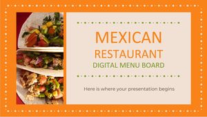 لوحة القائمة الرقمية للمطعم المكسيكي