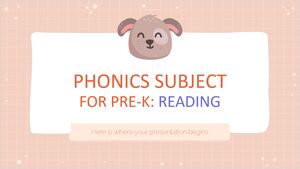 Phonics Subject for Pre-K: Reading