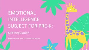 Inteligența emoțională Subiect pentru pre-K: auto-reglementare