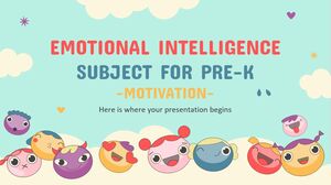 Asignatura de Inteligencia Emocional para Pre-K: Motivación