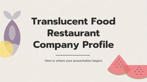 Perfil de la empresa de restaurante de comida translúcida