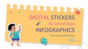 Digitale Aufkleber für Infografiken zur Schulzeit