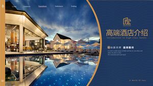 Blue Gold High-End-Grand-Hotel-Einführungs-PowerPoint-Vorlage