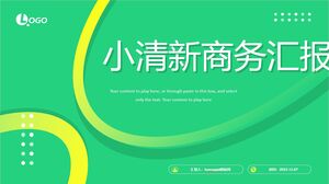 Желто-зеленый свежий геометрический стиль бизнес-отчета шаблон PowerPoint