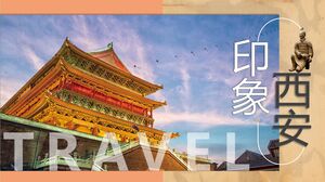 Plantilla PPT de introducción a las atracciones de la guía turística de Xi'an