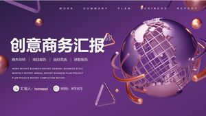 Шаблон PPT бизнес-презентации для фиолетового металлического текстурированного фона планеты
