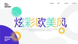 彩色圆点背景的欧美风格商业报告PPT模板