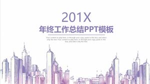 Modèle PPT de résumé de travail annuel - Violet clair et blanc
