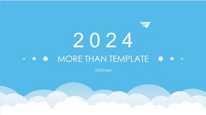 Minimalist PPT template - blue and white - paper airplane