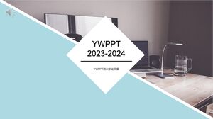 Modello PPT minimalista - grigio blu - scrivania