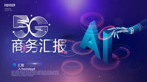 Фиолетовая тема искусственного интеллекта эпохи 5G AI Скачать шаблон PPT