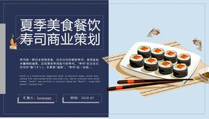 Templat PPT perencanaan bisnis produk makanan dan sushi