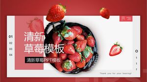빨간색 신선한 딸기 PPT 템플릿 무료 다운로드