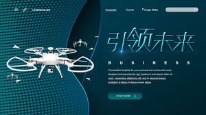Technology Leading the Future with Drone Background: Free Download of PPT Template