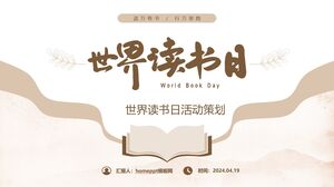 Templat PPT untuk perencanaan acara Hari Buku Sedunia