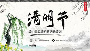 Vereinfachte PPT-Vorlage für die Aktivitätsplanung des Qingming-Festivals im chinesischen Stil