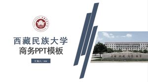 Modelo de PPT de negócios da Universidade de Xizang para Nacionalidades